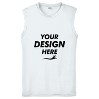 Sport Tek Sleeveless PosiCharge ® Competitor Tee, White, Front view, Mockup