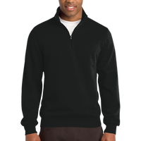 Sport Tek Tall 1/4 Zip Sweatshirt, Black, Front view