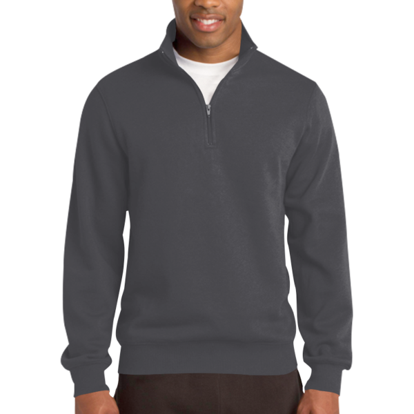 Sport Tek Tall 1/4 Zip Sweatshirt, Graphite Heather, Front view