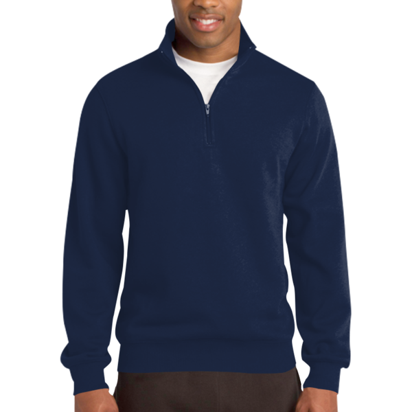 Sport Tek Tall 1/4 Zip Sweatshirt, True Navy, Front view