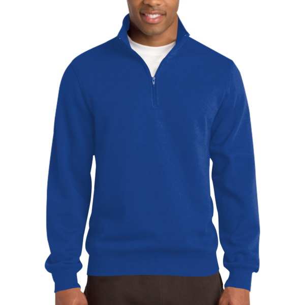 Sport Tek Tall 1/4 Zip Sweatshirt, True Royal, Front view