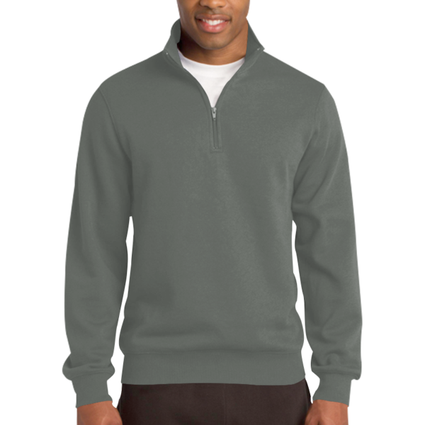 Sport Tek Tall 1/4 Zip Sweatshirt, Vintage Heather, Front view