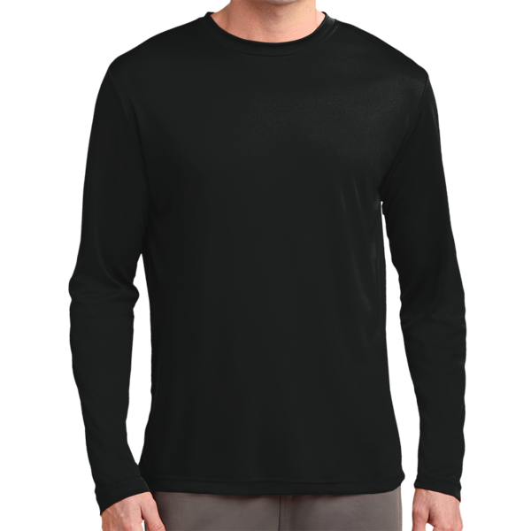 Sport Tek Tall Long Sleeve PosiCharge ® Competitor Tee, Black, Front view