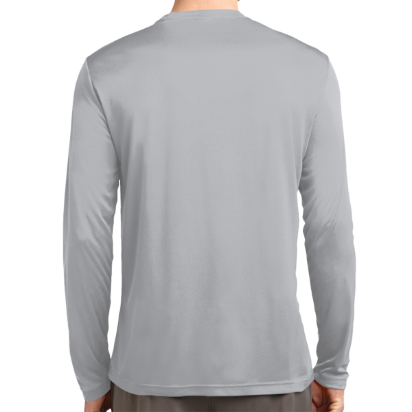 Sport Tek Tall Long Sleeve PosiCharge ® Competitor Tee, Silver, Back view