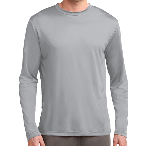 Sport Tek Tall Long Sleeve PosiCharge ® Competitor Tee, Silver, Front view