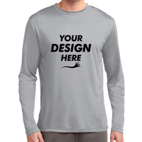 Sport Tek Tall Long Sleeve PosiCharge ® Competitor Tee, Silver, Front view, Mockup