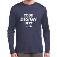 Sport Tek Tall Long Sleeve PosiCharge ® Competitor Tee, True Navy, Front view, Mockup