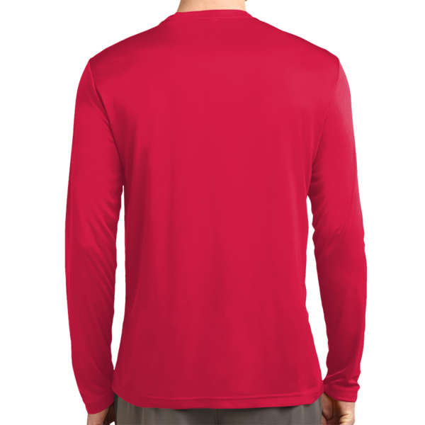 Sport Tek Tall Long Sleeve PosiCharge ® Competitor Tee, True Red, Back view