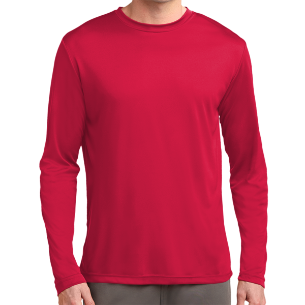 Sport Tek Tall Long Sleeve PosiCharge ® Competitor Tee, True Red, Front view