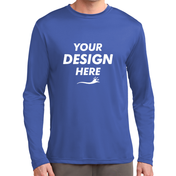 Sport Tek Tall Long Sleeve PosiCharge ® Competitor Tee, True Royal, Front view, Mockup