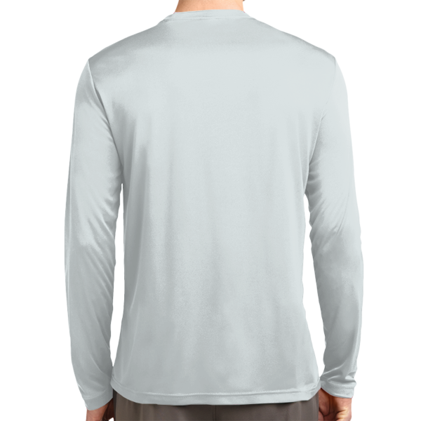 Sport Tek Tall Long Sleeve PosiCharge ® Competitor Tee, White, Back view