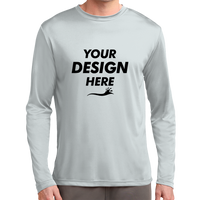 Sport Tek Tall Long Sleeve PosiCharge ® Competitor Tee, White, Front view, Mockup