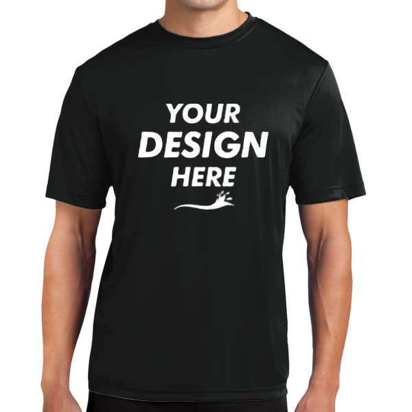 Sport Tek Tall PosiCharge ® Competitor Tee, Black, Front view, Mockup