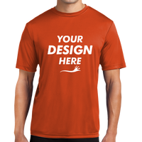 Sport Tek Tall PosiCharge ® Competitor Tee, Deep Orange, Front view, Mockup