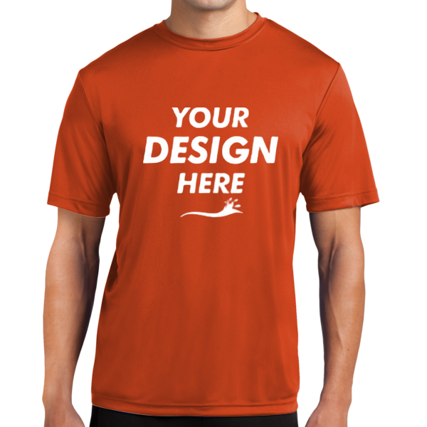 Sport Tek Tall PosiCharge ® Competitor Tee, Deep Orange, Front view, Mockup
