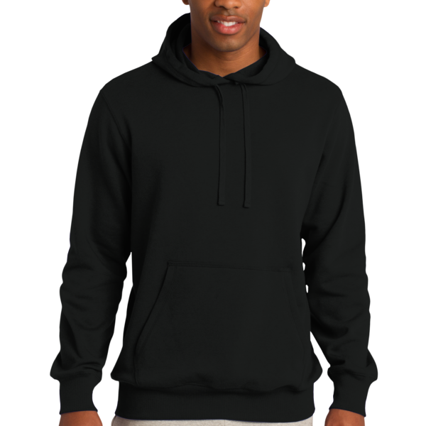 Sport Tek Tall Pullover Hooded Sweatshirt, Black, Front view