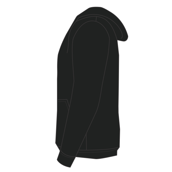 Sport Tek Tall Pullover Hooded Sweatshirt, Black, Left Side view