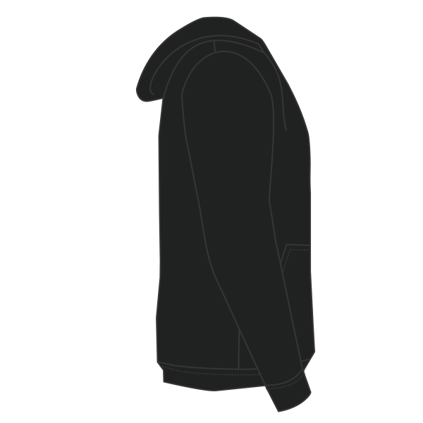 Sport Tek Tall Pullover Hooded Sweatshirt, Black, Right Side view
