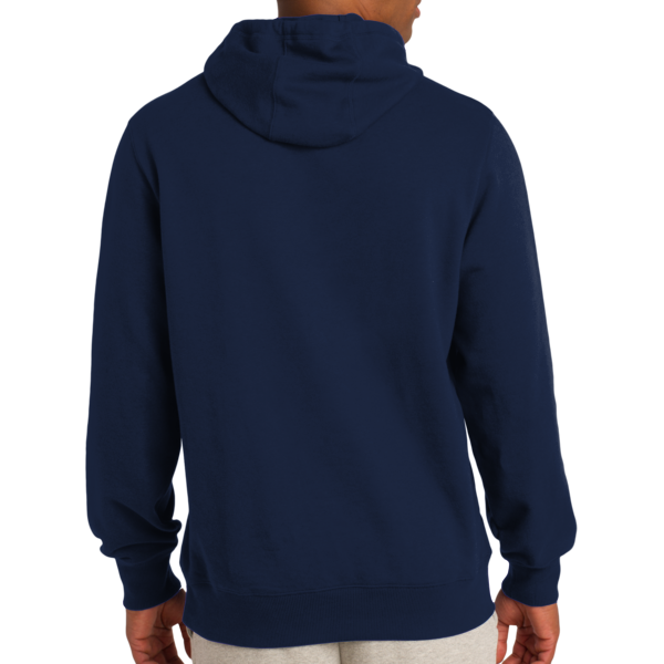 Sport Tek Tall Pullover Hooded Sweatshirt, True Navy, Back view