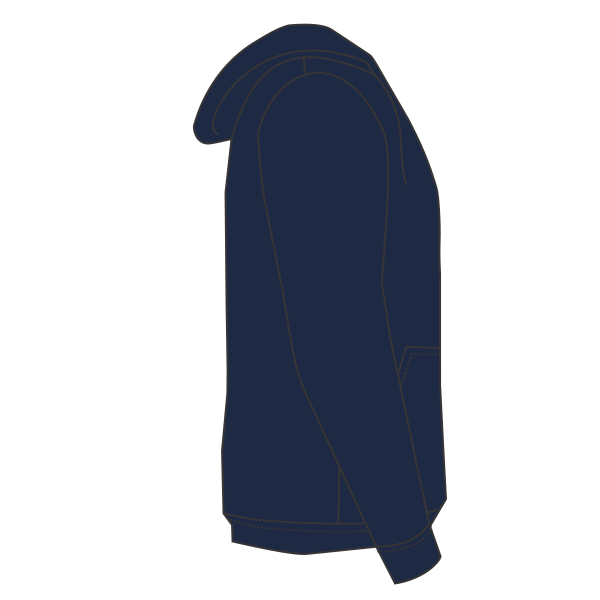 Sport Tek Tall Pullover Hooded Sweatshirt, True Navy, Right Side view
