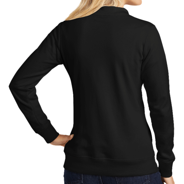 Sport Tek Women's Lightweight French Terry Bomber, Black, Back view