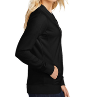 Sport Tek Women's Lightweight French Terry Bomber, Black, Right Sleeve view