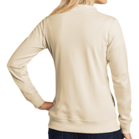 Sport Tek Women's Lightweight French Terry Bomber, Ecru, Back view