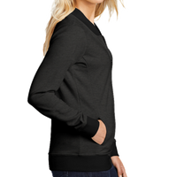 Sport Tek Women's Lightweight French Terry Bomber, Heather Black, Right Sleeve view