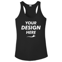 Sport Tek Women's PosiCharge ® Competitor Racerback Tank, Black, Front view, Mockup