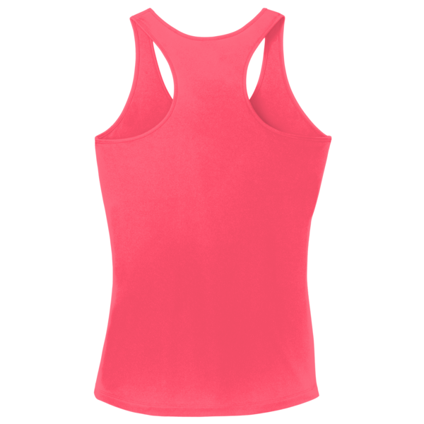 Sport Tek Women's PosiCharge ® Competitor Racerback Tank, Hot Coral, Back view