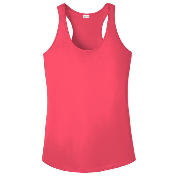 Sport Tek Women's PosiCharge ® Competitor Racerback Tank, Hot Coral, Front view