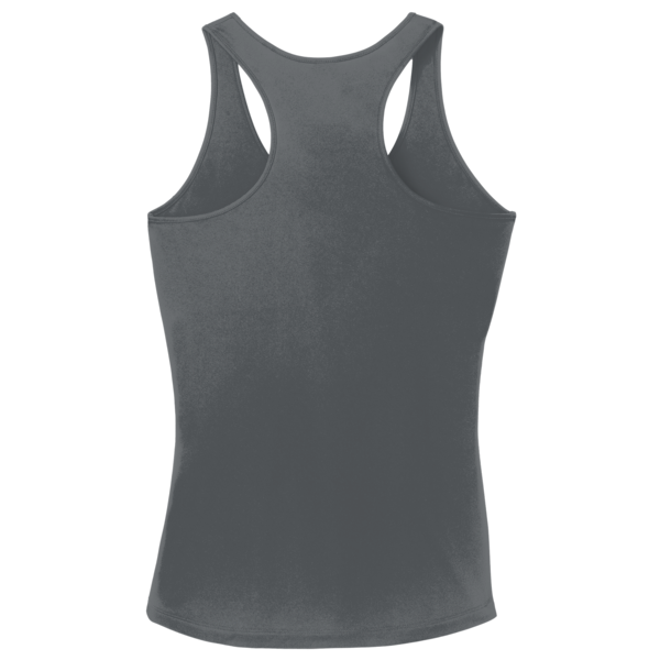 Sport Tek Women's PosiCharge ® Competitor Racerback Tank, Iron Grey, Back view