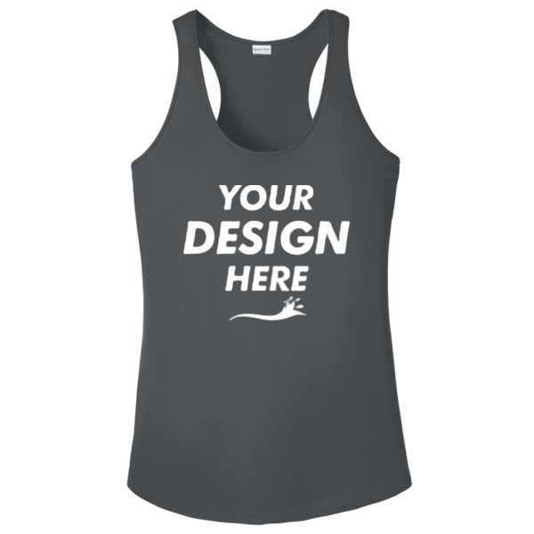 Sport Tek Women's PosiCharge ® Competitor Racerback Tank, Iron Grey, Front view, Mockup