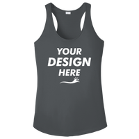 Sport Tek Women's PosiCharge ® Competitor Racerback Tank, Iron Grey, Front view, Mockup