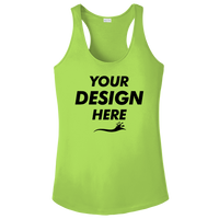 Sport Tek Women's PosiCharge ® Competitor Racerback Tank, Lime Shock, Front view, Mockup
