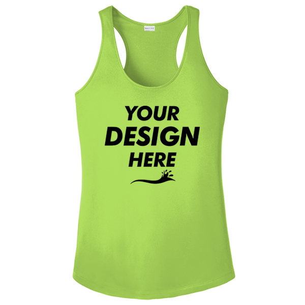 Sport Tek Women's PosiCharge ® Competitor Racerback Tank, Lime Shock, Front view, Mockup