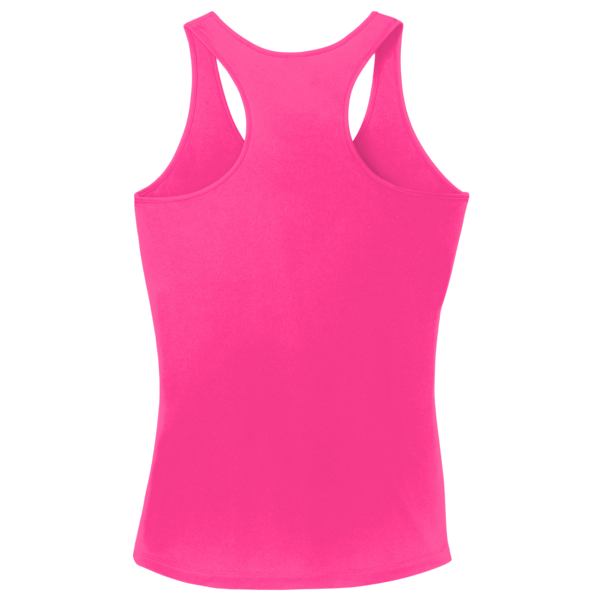 Sport Tek Women's PosiCharge ® Competitor Racerback Tank, Neon Pink, Back view