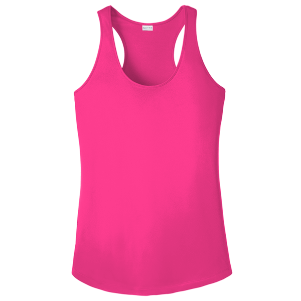 Sport Tek Women's PosiCharge ® Competitor Racerback Tank, Neon Pink, Front view