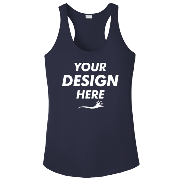 Sport Tek Women's PosiCharge ® Competitor Racerback Tank, True Navy, Front view, Mockup