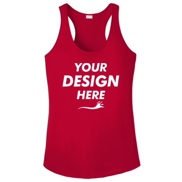 Sport Tek Women's PosiCharge ® Competitor Racerback Tank, True Red, Front view, Mockup