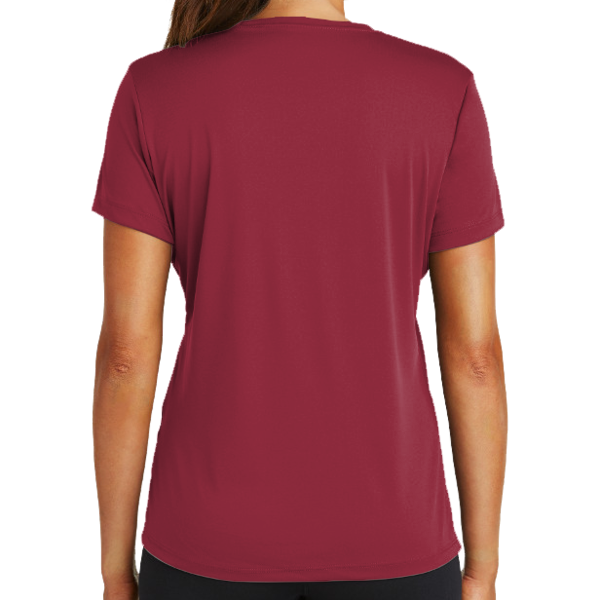 Sport Tek Women's PosiCharge ® Competitor Tee, Cardinal, Back view