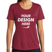 Sport Tek Women's PosiCharge ® Competitor Tee, Cardinal, Front view, Mockup
