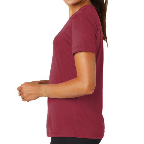 Sport Tek Women's PosiCharge ® Competitor Tee, Cardinal, Left Sleeve view