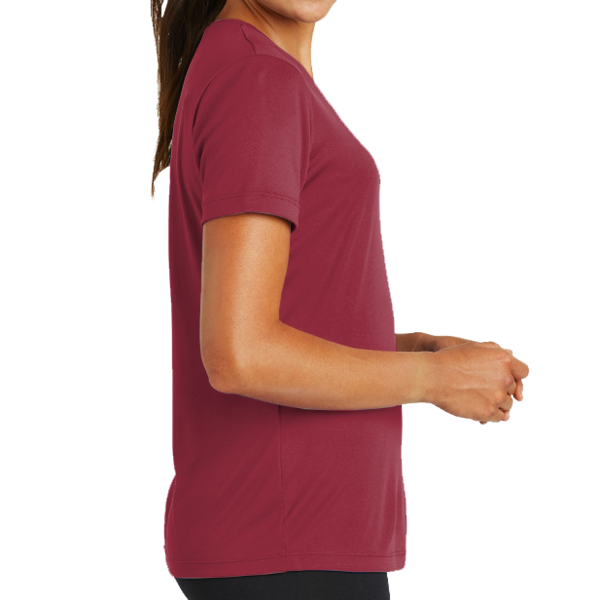 Sport Tek Women's PosiCharge ® Competitor Tee, Cardinal, Right Sleeve view