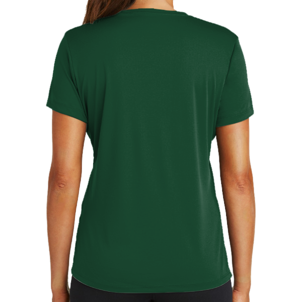 Sport Tek Women's PosiCharge ® Competitor Tee, Forest Green, Back view