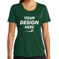 Sport Tek Women's PosiCharge ® Competitor Tee, Forest Green, Front view, Mockup