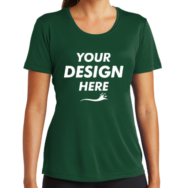 Sport Tek Women's PosiCharge ® Competitor Tee, Forest Green, Front view, Mockup