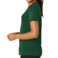 Sport Tek Women's PosiCharge ® Competitor Tee, Forest Green, Left Sleeve view