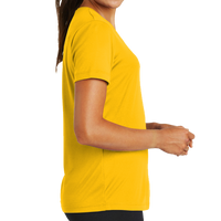 Sport Tek Women's PosiCharge ® Competitor Tee, Gold, Right Sleeve view