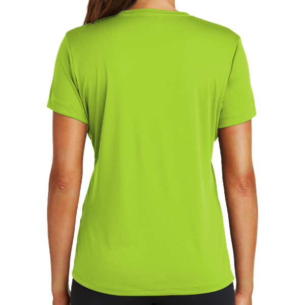 Sport Tek Women's PosiCharge ® Competitor Tee, Lime Shock, Back view